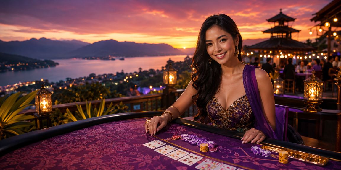 Suasana malam baccarat dengan nuansa pasar lokal khas Asia Tenggara