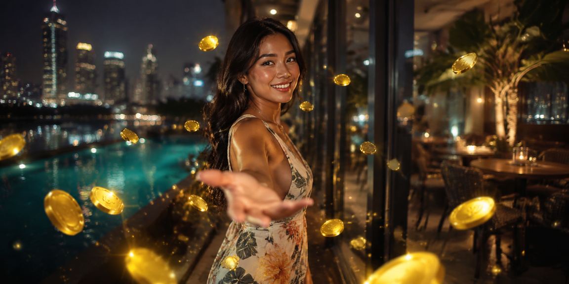 Model cantik menikmati bonus pendaftaran sambil minum kopi di Vietnam