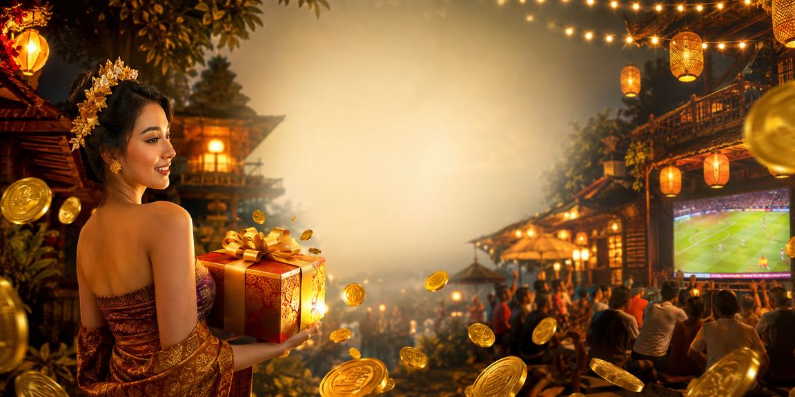 Suasana perayaan bonus deposit dengan lampion khas Asia di garasi189
