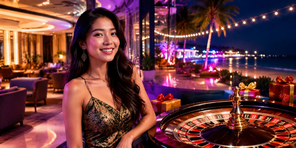 Pemandangan pantai di saat santai bermain roulette