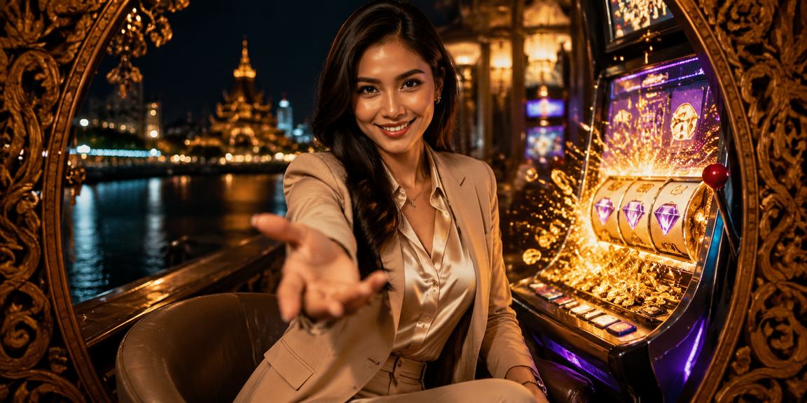 Model Vietnam menikmati permainan slot dengan penuh semangat mencerminkan hadiah menarik di platform