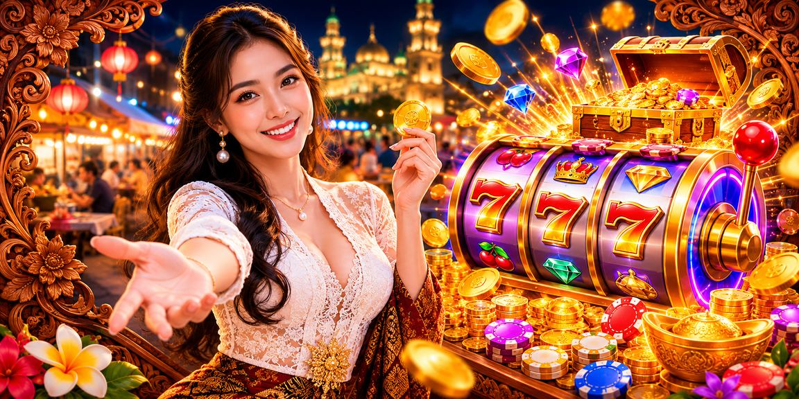Tampilan game slot malam hari yang meriah dapat diakses dari browser seluler di Indonesia